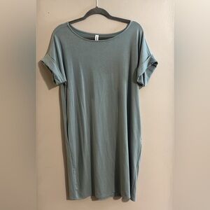 Casual Green T-Shirt Dress